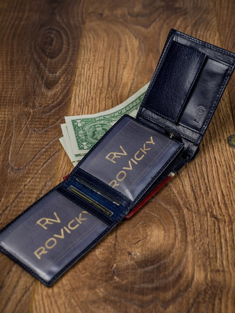 Herren Geldbörse horizontal aus echtem Leder – Rovicky