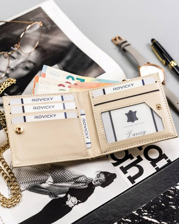 Elegante, kleine Damen-Geldbörse mit Bügelverschluss und Druckknopf – Milano Design