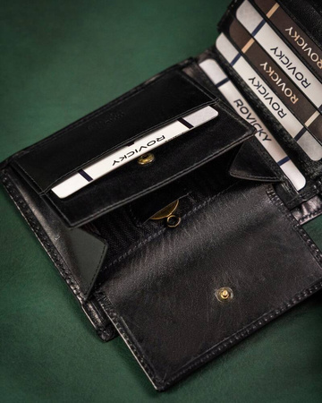 Große Herren Geldbörse aus Leder ohne Verschluss – Rovicky