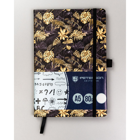 Schwarz-goldenes Notizbuch A5 im festen Einband – Peterson