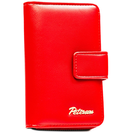 Rote, hochformatige Damen-Geldbörse aus Öko-Leder, passend für den Fahrzeugschein - Peterson