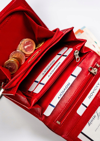 Klassische Damen Geldbörse aus echtem Leder – Rovicky