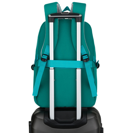 Grüner, jugendlicher Schulrucksack aus Polyester mit verstellbaren Schultergurten – Peterson