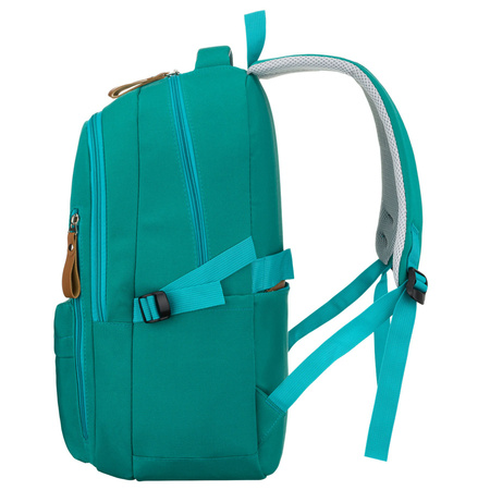 Grüner, jugendlicher Schulrucksack aus Polyester mit verstellbaren Schultergurten – Peterson