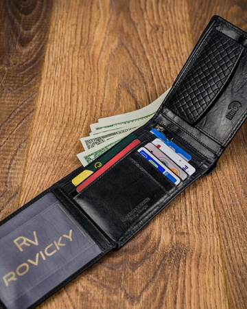 Schwarze Herren Geldbörse aus Echtleder – Forever Young®