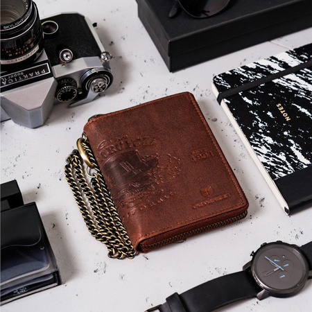 Herren Geldbörse aus Leder mit Reißverschluss – Peterson