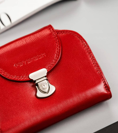 Damen Geldbörse aus Leder mit Reißverschluss und Klappe – Peterson