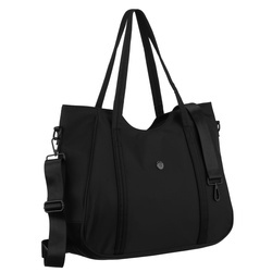 Schwarze, städtische Damen-Shopper-Tasche aus Polyester, einteilig – Peterson