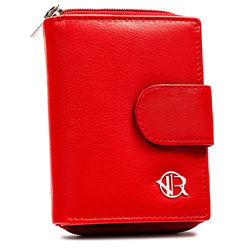 Kleine rote Damen Geldbörse mit Druckknopfverschluss – Rovicky