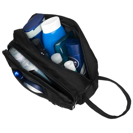 Kosmetiktasche aus Polyester in Schwarz mit praktischem Griff – Peterson