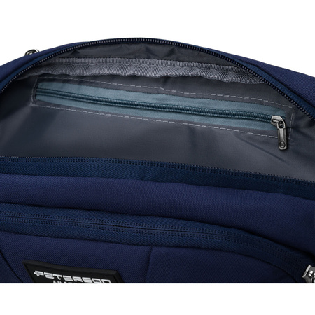 Dunkelblaue, sportliche Bauchtasche aus Polyester mit Reißverschluss – Peterson