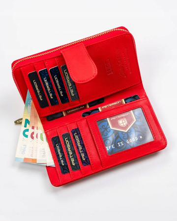 Große vertikale Damen Geldbörse aus Öko-Leder – Peterson