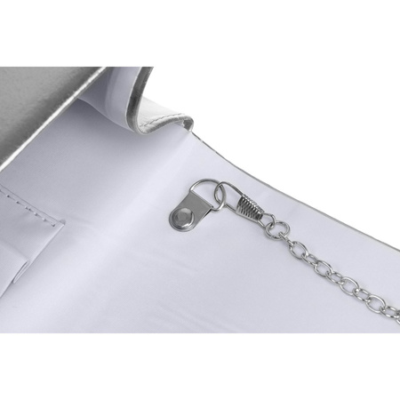 Silberne Damen Clutch aus Öko-Leder – Rovicky