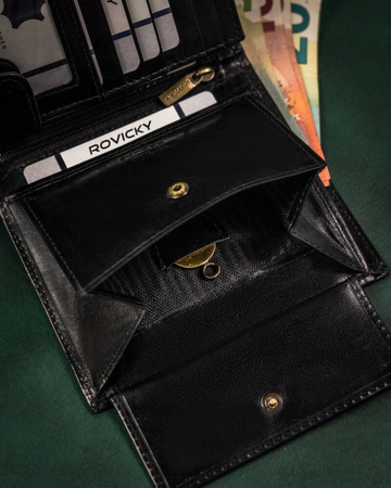 Große Herren Geldbörse aus Leder mit RFID-Schutz – Rovicky