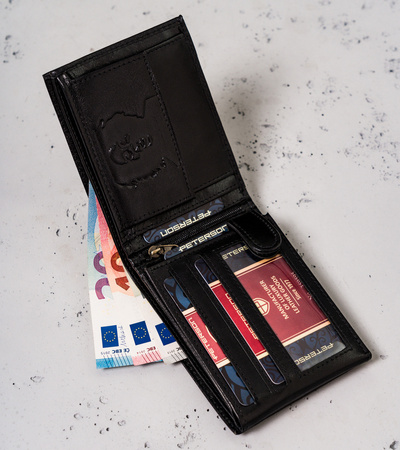 Herren Geldbörse horizontal mit Zierprägung – Peterson