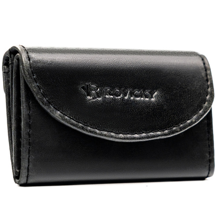 Herren-Geldbörse aus Leder in Schwarz mit RFID-System ausgestattet – Rovicky