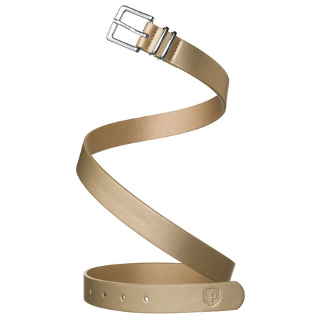 Beiger Damen-Gürtel aus Öko-Leder mit silberner, klassischer Schnalle - Peterson