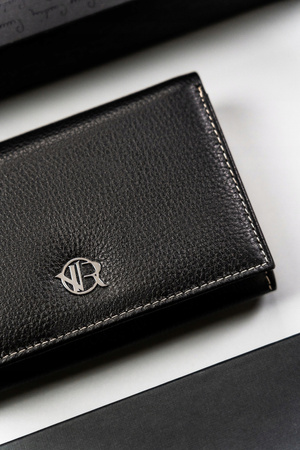 Elegante Damen Geldbörse aus Leder mit Druckknopf – Rovicky