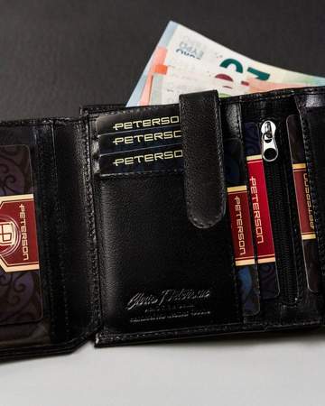 Kleine Herren Geldbörse aus Leder mit Druckknopf – Peterson