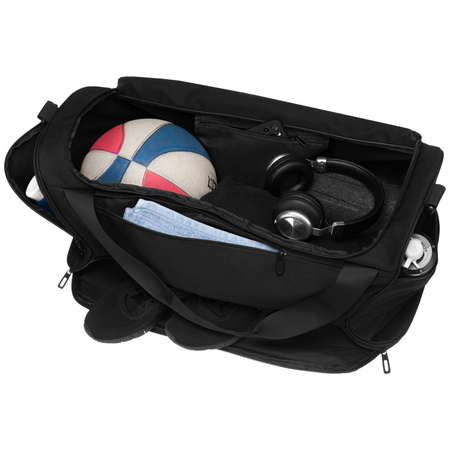 Schwarze, geräumige Reisetasche aus strapazierfähigem Polyester – Peterson