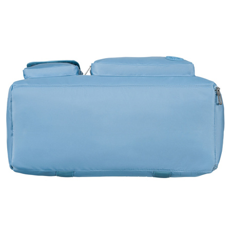 Hellblaue Sport-Reisetasche aus Polyester mit Schultergurt und Koffergurt – Peterson