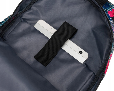 Sportlicher Schulrucksack mit Pflanzenmuster und Fronttasche – Peterson