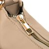 Beige Damen-Umhängetasche aus Nylon und Öko-Leder, aufgehängt an Griffen und einem abnehmbaren Gürtel – Peterson