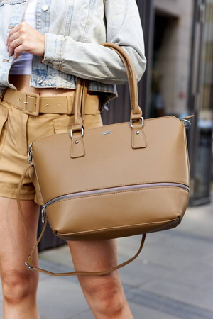 Stilvolle Damen Shopper aus Öko-Leder mit abnehmbarem Riemen – Rovicky