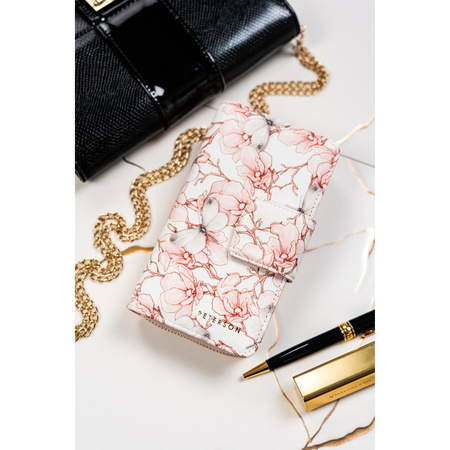 Große vertikale Damen Geldbörse aus Öko-Leder mit Blumenmuster – Peterson