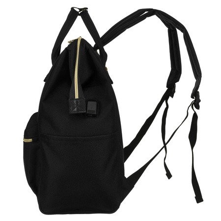 Großer Damen Rucksack in Schwarz mit Laptopfach aus Polyester – Peterson