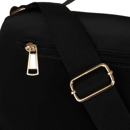 Schwarze Umhängetasche aus Nylon und Öko-Leder mit zusätzlichen Taschen – Peterson