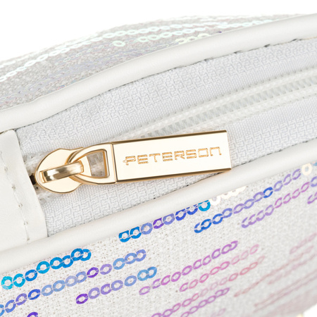 Kosmetiktasche aus synthetischem Material in weißer Farbe, ein Fach - Peterson