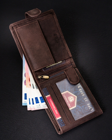 Horizontale Herren Geldbörse aus Echtleder mit RFID Protect – Peterson