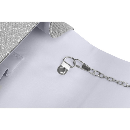 Silberne Damen Clutch aus Synthetik mit Innentasche – Rovicky