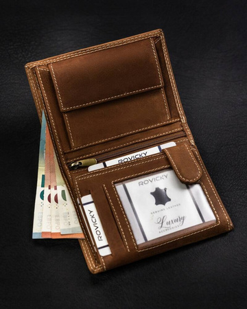 Große Herren Geldbörse aus Leder im Hochformat – Always Wild