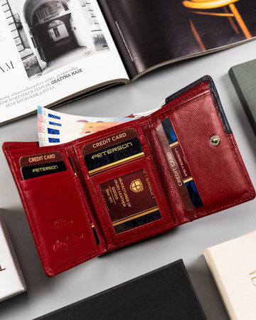 Klassische, kleine Damen Geldbörse aus Echtleder – Peterson