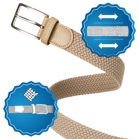 Elastischer, beiger Textilgürtel – Rovicky