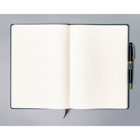 Notizbuch mit festem Einband in grün, im Format B5 mit Punktraster bedruckt - Peterson