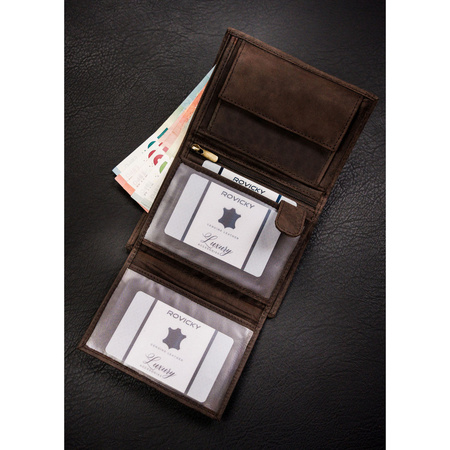 Herren Geldbörse aus braunem Leder mit geprägtem Hundekopf