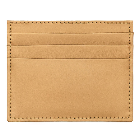 Elegantes Kartenetui aus Echtleder in Beige