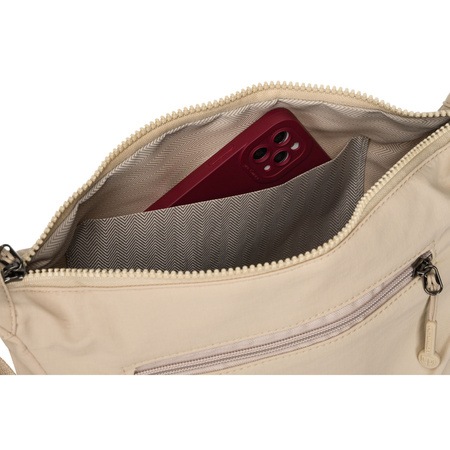 Sportliche Damen Umhängetasche aus beigem Polyester – Peterson