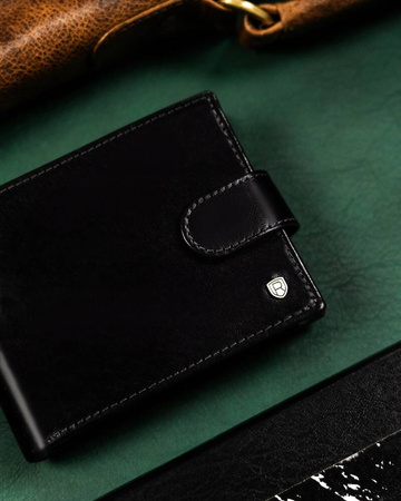 Große Herren Geldbörse aus Leder mit Druckknopf – Rovicky