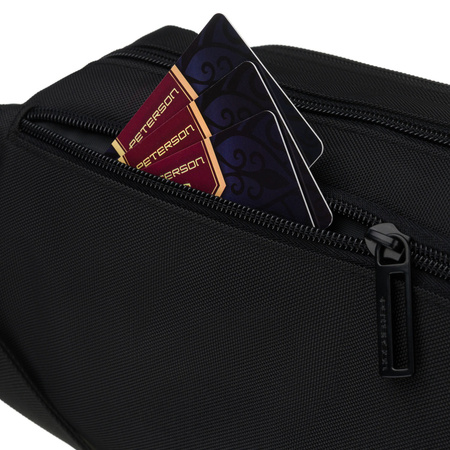 Peterson Herren-Gürteltasche schwarz, mit Reißverschluss, ein Fach