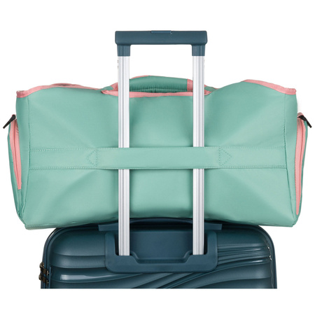 Minz-rosa Wochenend-Reisetasche mit einem Thermofach für Schuhe – Peterson