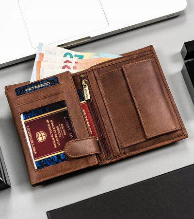 Große, hochformatige Herren-Geldbörse aus Naturleder – Peterson