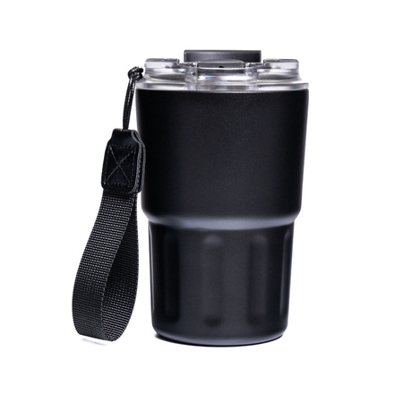 Schwarzer Thermobecher aus Edelstahl mit doppelwandiger Isolierung - Peterson