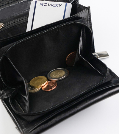 Damen Geldbörse aus Leder mit Druckverschluss – Rovicky
