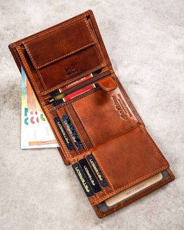 Große Herren Geldbörse aus Leder mit geprägtem Sternzeichen – Peterson