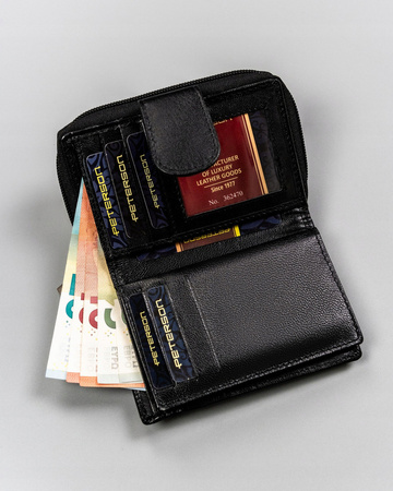 Klassischer Damen Geldbörse mit Druckknopf und Reißverschluss – Peterson