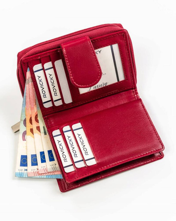 Kleine Damen Geldbörse aus Leder mit Druckknopf – Rovicky